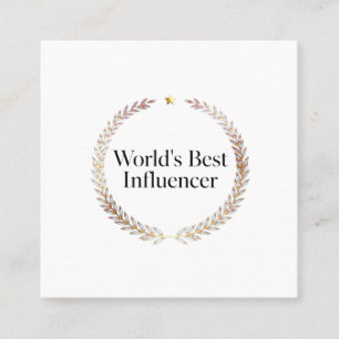 World's Best Influencer T-Shirt Funny Content Crea Square Business Card