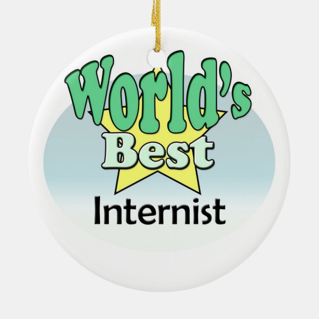 World's best Internist Ceramic Tree Decoration (Back)