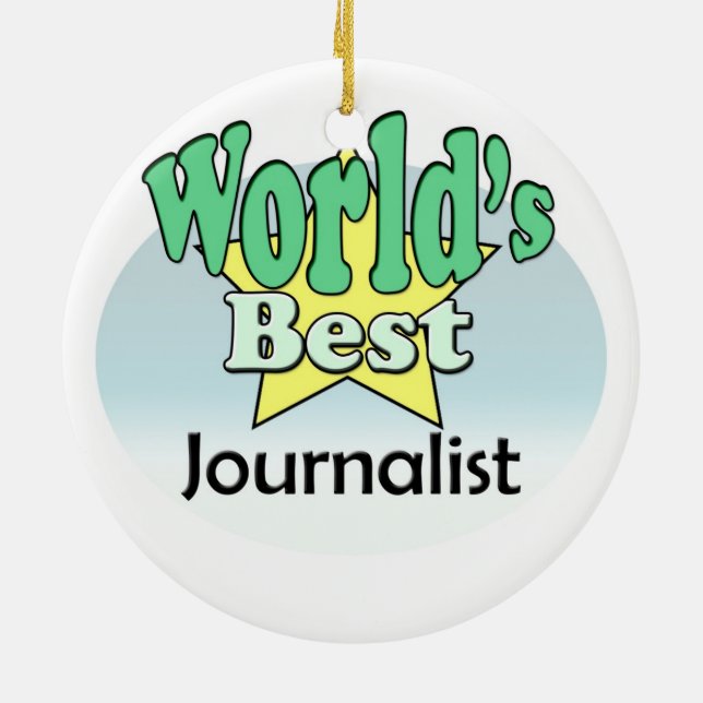 World's best Journalist Ceramic Tree Decoration (Back)