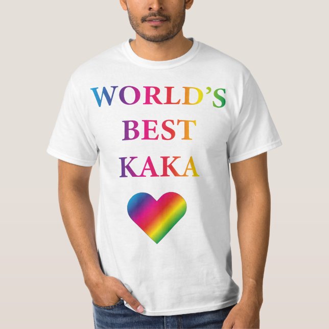 WORLD'S BEST KAKA RAINBOW HEART T-Shirt (Front)
