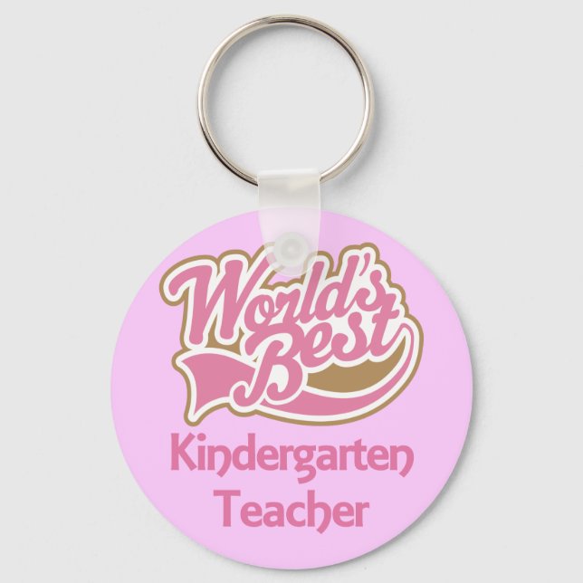 Worlds Best Kindergarten Teacher Key Ring (Front)