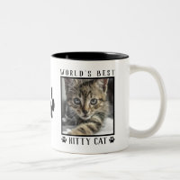 World's Best Kitty Cat Paw Prints Name Pet Photo