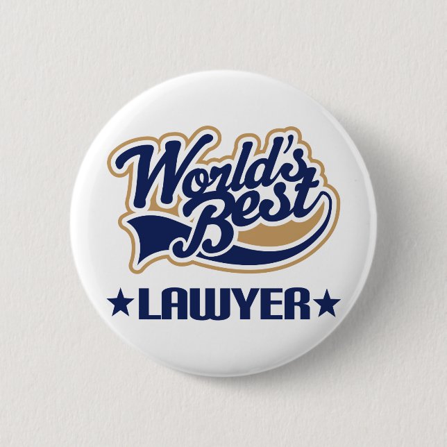 Worlds Best Lawyer 6 Cm Round Badge (Front)