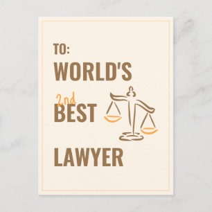 World's best Lawyer. Colleague gift idea. Attorney Postcard