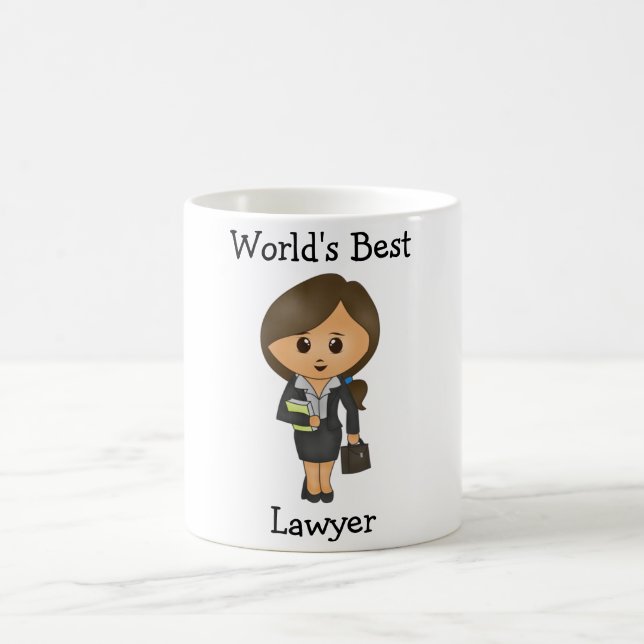 World's Best Lawyer - Cute Brunette Female Coffee Mug (Center)
