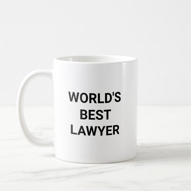 Worlds Best Lawyer Funny Career Coworker Gift Coffee Mug (Left)