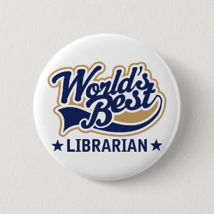 Worlds Best Librarian Gift 6 Cm Round Badge