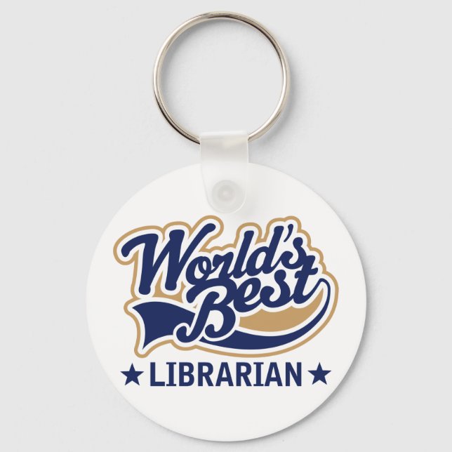 Worlds Best Librarian Gift Key Ring (Front)