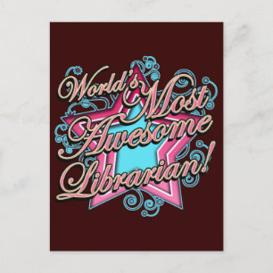 Worlds Best Librarian Postcard