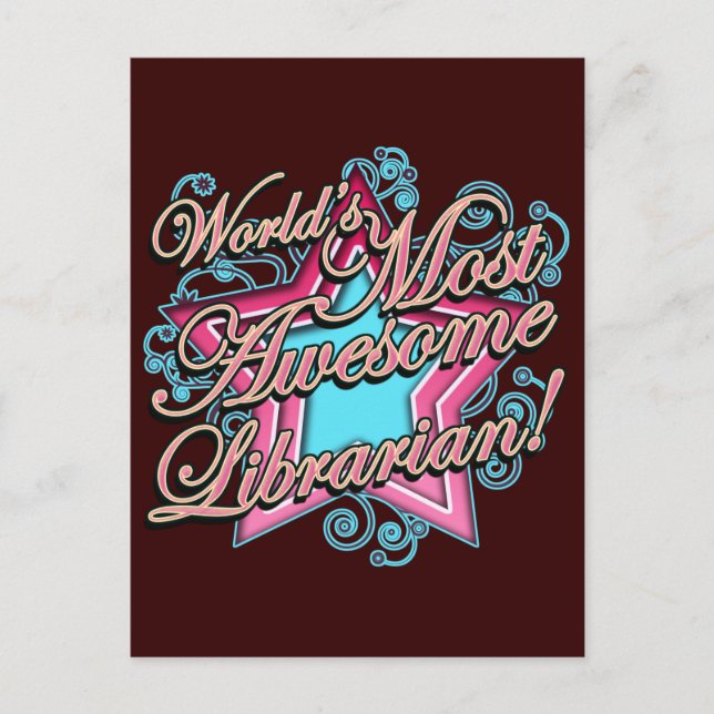 Worlds Best Librarian Postcard (Front)