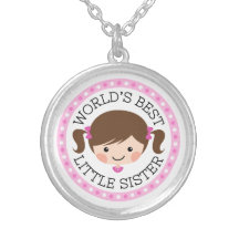 Worlds best little sister cartoon girl brown hair