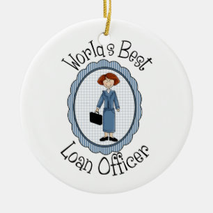 World's Best Loan Officer Tees and Gifts Ceramic Tree Decoration