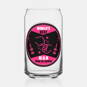 World's Best Maid Of Honour Can Glass