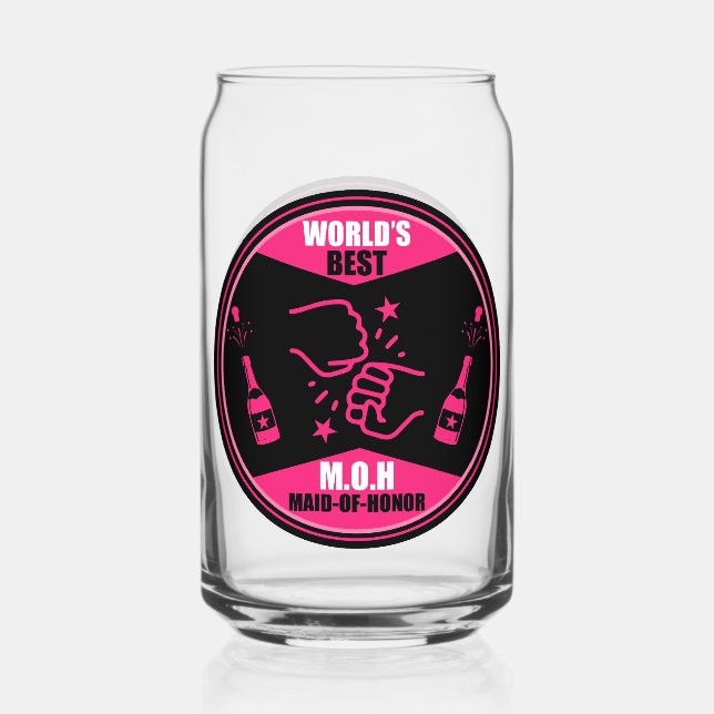 World's Best Maid Of Honour Can Glass (Front)
