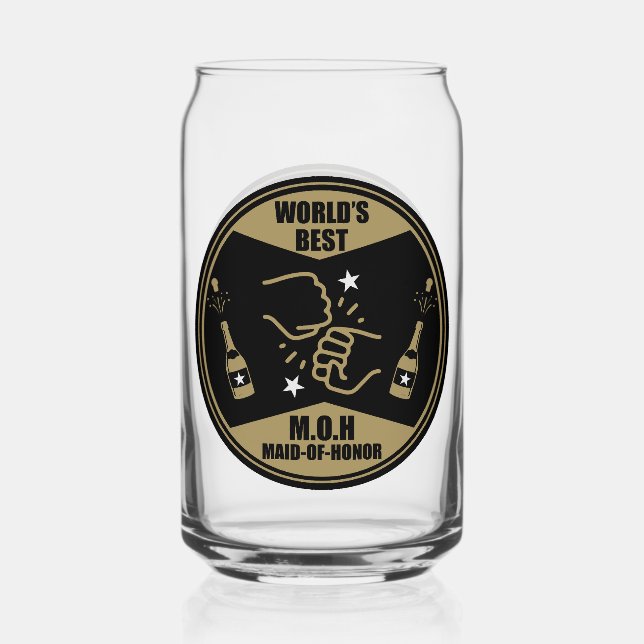 World's Best Maid Of Honour Can Glass (Front)