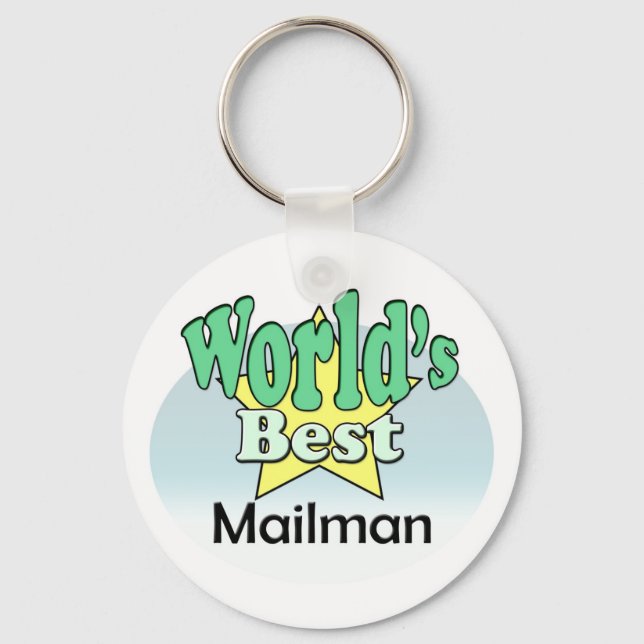 World's Best Mailman Key Ring (Front)