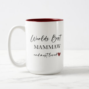World's Best Mammaw and Most Loved Photo Gift Two-Tone Coffee Mug
