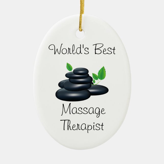 World's Best massage therapist Ceramic Tree Decoration (Front)