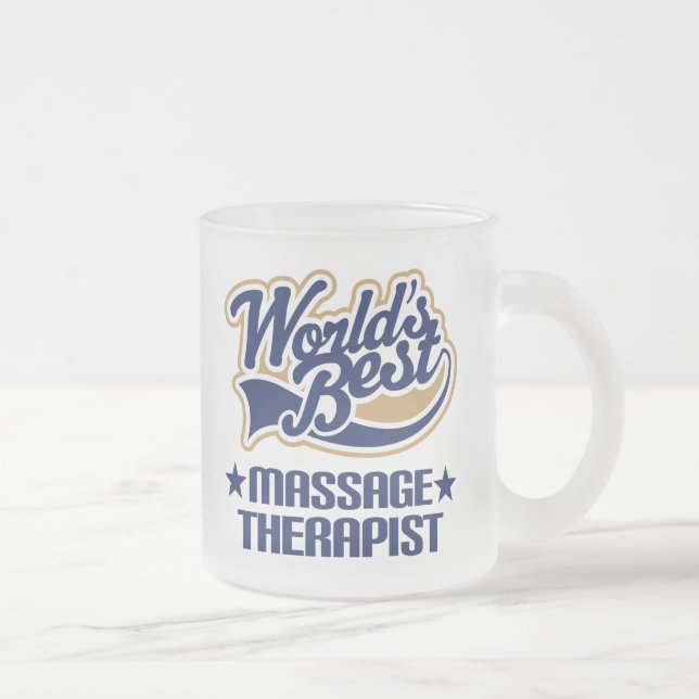 Worlds Best Massage Therapist Frosted Glass Coffee Mug (Right)
