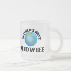World's Best Midwife Frosted Glass Coffee Mug