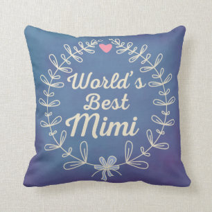 World's Best Mimi Beautiful Wreath Pillow