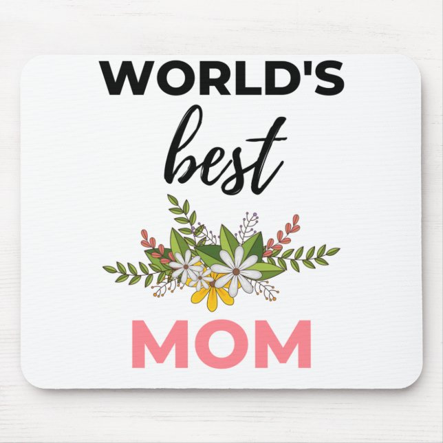 World's Best Mom black Mouse Mat (Front)