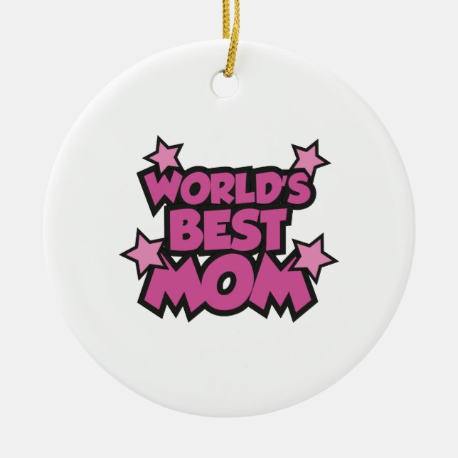 World's Best Mom Ceramic Tree Decoration (Front)