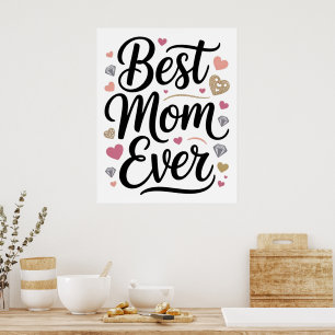 World's Best Mom Diamonds Personalized Poster