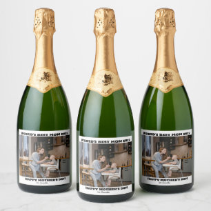 World's best mom ever happy mother's day wine lab sparkling wine label
