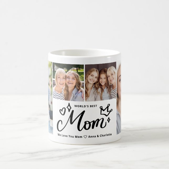 World's Best Mom Ever Photo Collage Mother's Day Coffee Mug (Center)