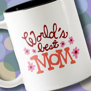World's Best Mom Flowers Retro Mug