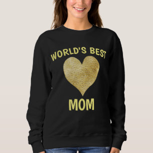 WORLD'S BEST MOM GLITTER HEART T-SHIRTS