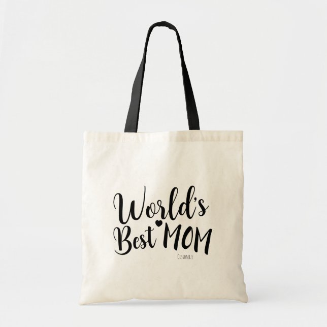 WORLD'S BEST MOM Personalised Custom Name Tote Bag (Front)