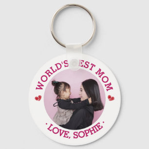 World's Best Mom Photo Custom Key Ring