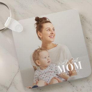 World's Best Mom Since 20XX Modern Photo Key Ring
