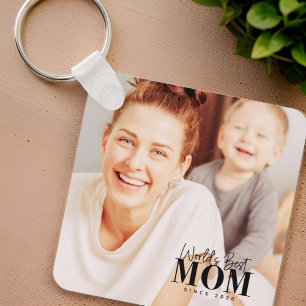 World's Best Mom Since 20XX Modern Photo Key Ring