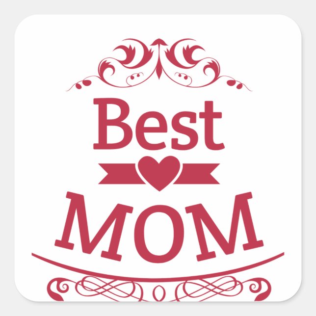 Worlds Best Mom Square Sticker (Front)