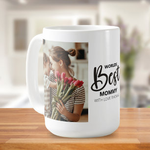 Worlds Best Mommy Photo with White Writing Coffee Mug