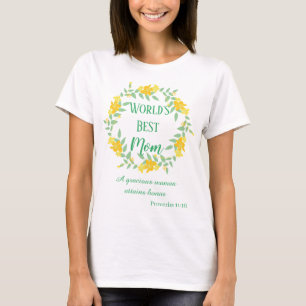 World's Best Mother Gracious Floral T-Shirt