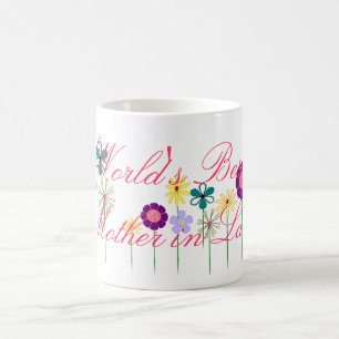 World's Best Mother in Law bright flowers for her Coffee Mug