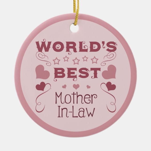 World's Best Mother-In-Law Ceramic Tree Decoration (Front)