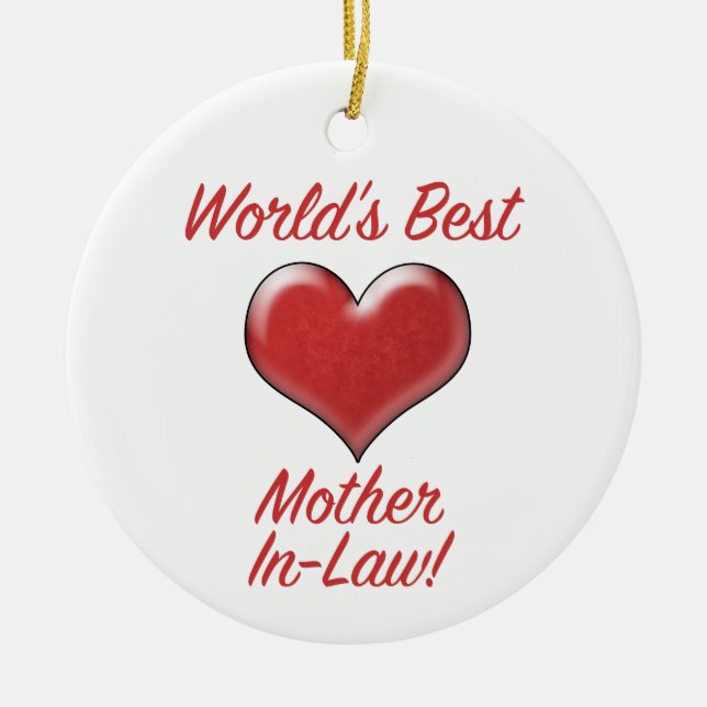 World's Best Mother-In-Law Ceramic Tree Decoration (Front)