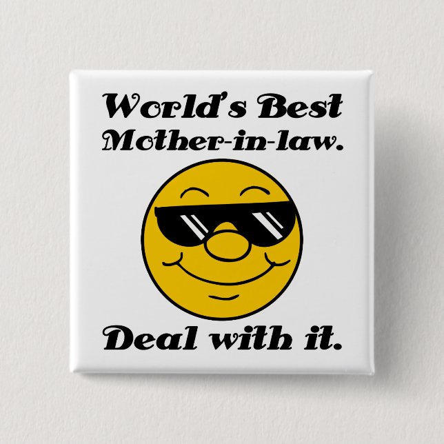 World's Best Mother-In-Law Humour 15 Cm Square Badge (Front)