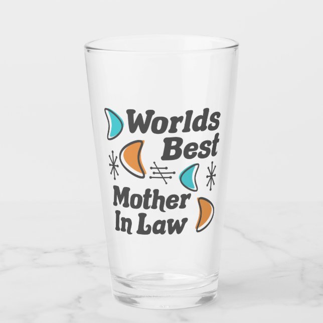 Worlds Best Mother-In-Law Retro Glass (Front)