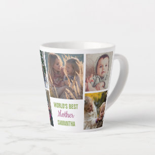 World's Best Mother Instagram Photo Collage Name Latte Mug
