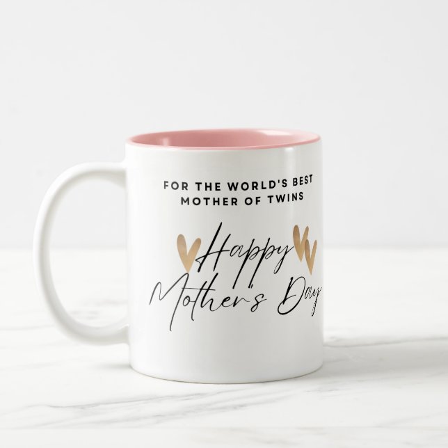 Worlds Best Mother Of Twins-Mothers Day Two-Tone Coffee Mug (Left)