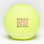 Worlds Best Mother Tennis Balls<br><div class="desc">Let your mum know how much you love and appreciate her with this customisable tennis ball featuring typography that reads, “World’s Best Mum.” This design is simple and minimalist, and it will make a great gift for Mother’s Day, Christmas, birthdays, or any special occasion. Modify the three text lines to...</div>