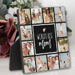 World's Best Mum 12 Photo Collage Plaque<br><div class="desc">Show your own World's Best Mum how much you love her with this pretty blush pink heart photo collage with room for 12 special photos and great typography. See coordinating items in our shop,  Enchanted Finch.</div>
