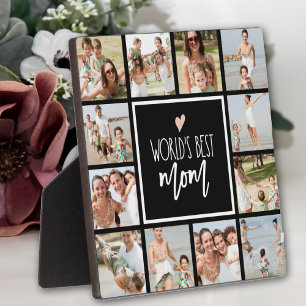 World's Best Mum 12 Photo Collage Plaque