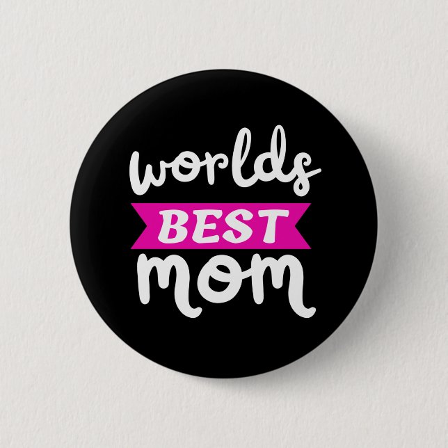 worlds best mum 6 cm round badge (Front)